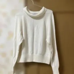 earth music&ecology ホワイトタートルネックニット