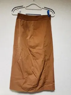 ひざ丈スカート ブラウン ウエストゴム