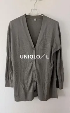 UNIQLO Vネックロングカーディガン カーキ Lサイズのサムネイル