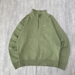 NIKE ソロスウッシュ ハーフジップ　スウェット　緑　 Lサイズ