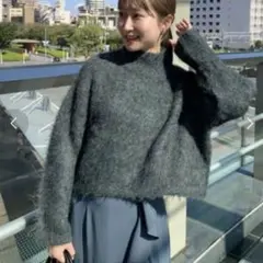 【美品】rienda リエンダ ダークグレー ニット セーター Mサイズ 可愛い