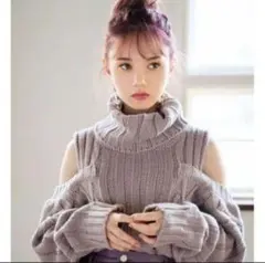 GRL※オープンショルダーニットトップス [mb949]