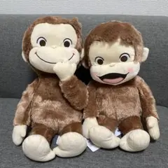 おさるのジョージ　赤いほっぺ　Lぬいぐるみ　ピュアキラver. 2体セット