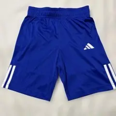 adidas 青 ハーフパンツ 3本ストライプ 140cm