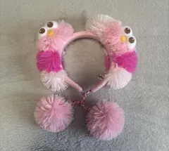 エルモ カチューシャ ピンク ポンポン付き