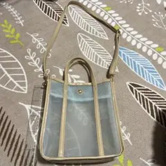 クリアショルダーバッグ　夏　水色ベージュのサムネイル