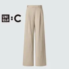 【UNIQLO:C】 タックワイドストレートパンツ S
