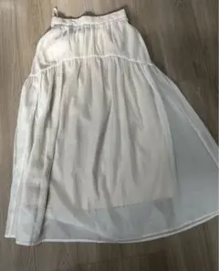しまむら tal.byyumi コラボ シアー スカート ホワイト アイボリー