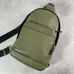 COACH コーチオリーブグリーン レザーボディバッグF71751