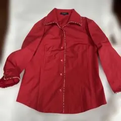 BURBERRY LONDON 五分袖シャツ レッド ノバチェック　赤　7号