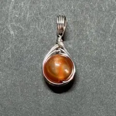 WP270RSS 天然石 ワイヤーラッピング ペンダントトップ カーネリアン