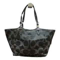 COACH コーチ ショルダー ハンド バッグ シグネチャー ブラック 肩掛け