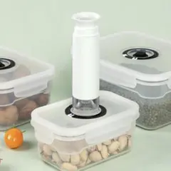 【新品】手動式 真空保存容器3個セット＆ワインストッパー3点 鮮度キープセット