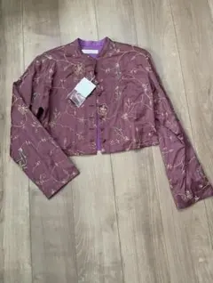 花柄刺繍 ボレロジャケット パープルのサムネイル