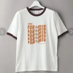 FREAK'S STORE フリークスストア　ピースフラワーリンガーTEE 刺繍