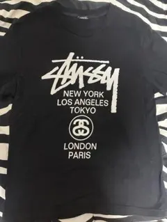 stussy ブラック tシャツ s