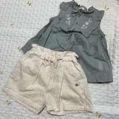 バースデイ♡tete a tete ブラウス&刺繍ズボン セット 80 ベビー