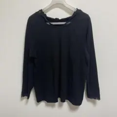 n'Or 長袖カットソー レースデザイン ブラック LLのサムネイル