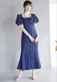 リリアンカラット　ティアードスリーブマーメイドワンピース