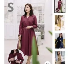 konny コニー　ローズカラー　ロングワンピース　長袖　授乳服　S マタニティ