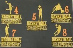 ☆ダイカット バスケットボール　シルエット　basketball装飾　寄せ書