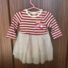 アンパンマン　アニメキャラクター刺繍のワンピース