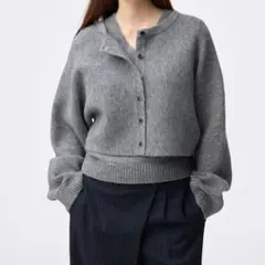 GU　パフニット2ピースカーディガン　グレー Mサイズ