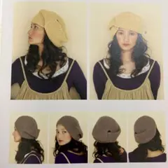 ハンドメイド　ネイビーの変形ベレー帽