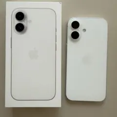 極美品 iPhone16 128gb本体 ホワイト フィルム付き - メルカリ
