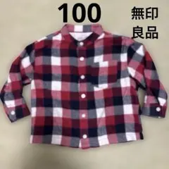 無印良品　100 チェック柄シャツ 長袖シャツ　MUJI