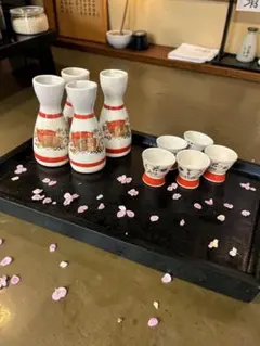昭和レトロ　 酒器 徳利 お猪口 梅　金彩　陶器　銚子は