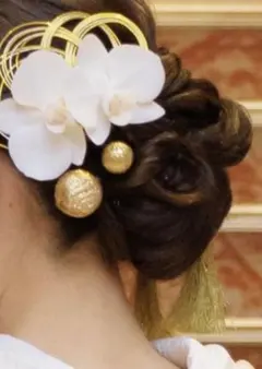 ゴールド　髪飾り　和装　白無垢