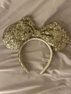 ミニーマウス風ゴールドカチューシャ