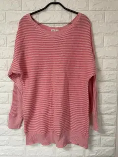 GAP ストライプニット Lサイズ ピンク 大きめデザイン 美品