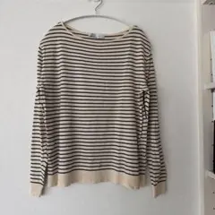 ZARA ボーダー長袖ニット ストライプ トップス M レディース