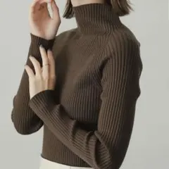 《3着》アーバンリサーチ　リブ編みハイネック長袖ニット　レディース