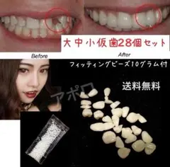 仮歯28個セット ＆ 10グラム　フィッティングビーズ　義歯のサムネイル