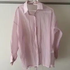 GRL シアーシャツ ピンク 長袖 ブラウス