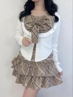 evelyn バイカラーティアードリブワンピース - メルカリ
