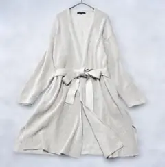 23区 大きいサイズ ロングガウンカーディガン ベルト付き 綿100% 44