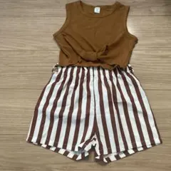 SHEIN ブラウン タンクトップとショートパンツセット