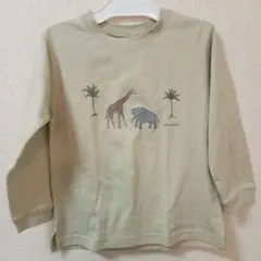 新品☆プティマイン110ロンT長袖カットソー動物柄ぞうきりん淡色系