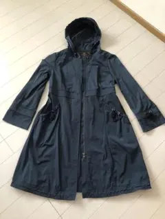 売り切り希望！値引き対応可TOCCAフード付きトレンチコートサイズ2ネイビー