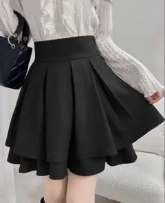 SHEIN シーイン ハイウエスト プリーツ スカート ミニ 黒 ブラックのサムネイル