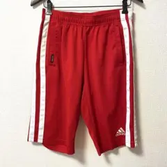 アディダス ハーフパンツ メンズ M 赤 白 ジャージ ショートパンツ 人気 夏