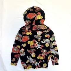 ヒステリックグラマー ヒスミニ フード付きジップアップパーカー 総柄 100