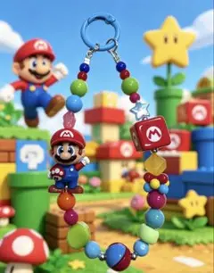 マリオ ビーズストラップ カラフル