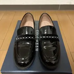COLE HAAN ビジュー付きブラックローファー23.5cm
