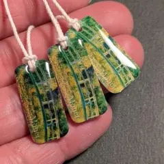 【モネ】睡蓮の池と日本の橋　ハンドメイド・チャームストラップ 3点セット