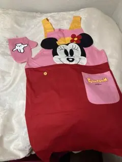 ミニーマウス エプロン　ミトン付き ディズニー
